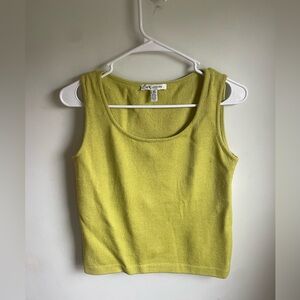 St. John Vintage Women’s Green Santana Knit Scoop Neck Shell Tank Top petite Sm